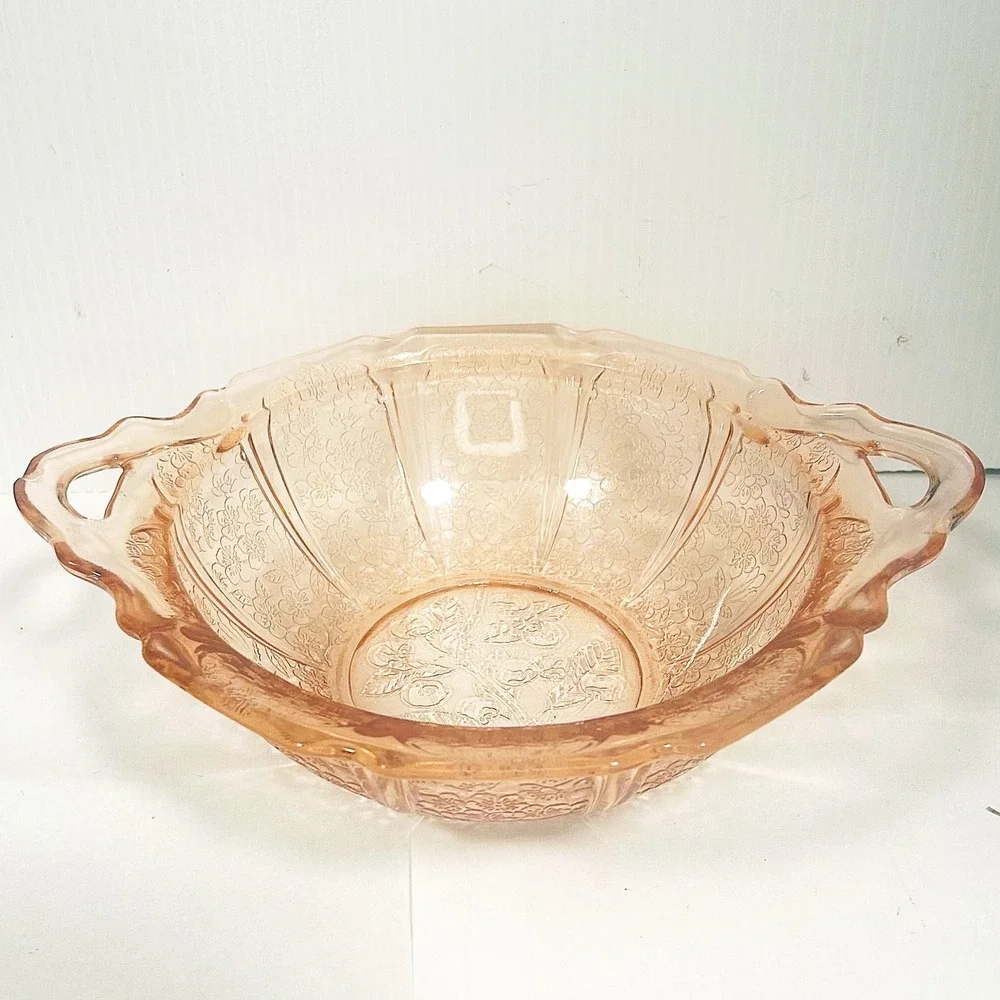 Jeannette‎ Glass Cherry Blossom Bowl 9 Inch Pink Depression Glass